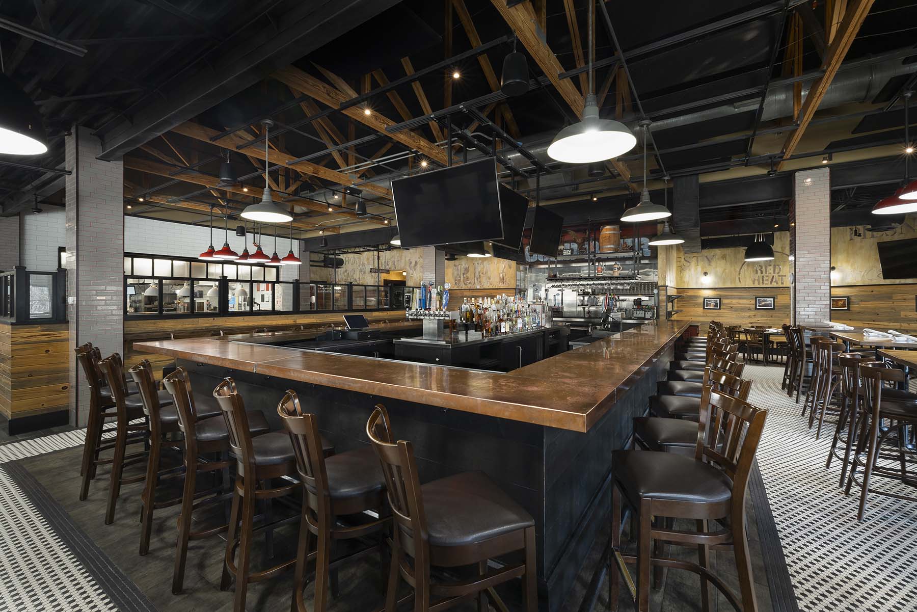 Bar area at Red Heat American Tavern Wilmington
