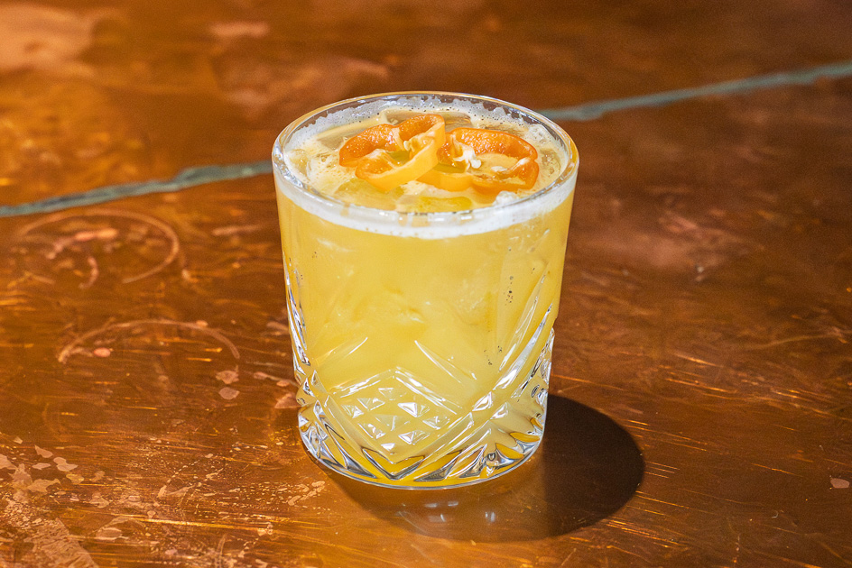 The Mango habanero Margarita is made with blanco tequila, triple sec, lime, and house-made mango habanero